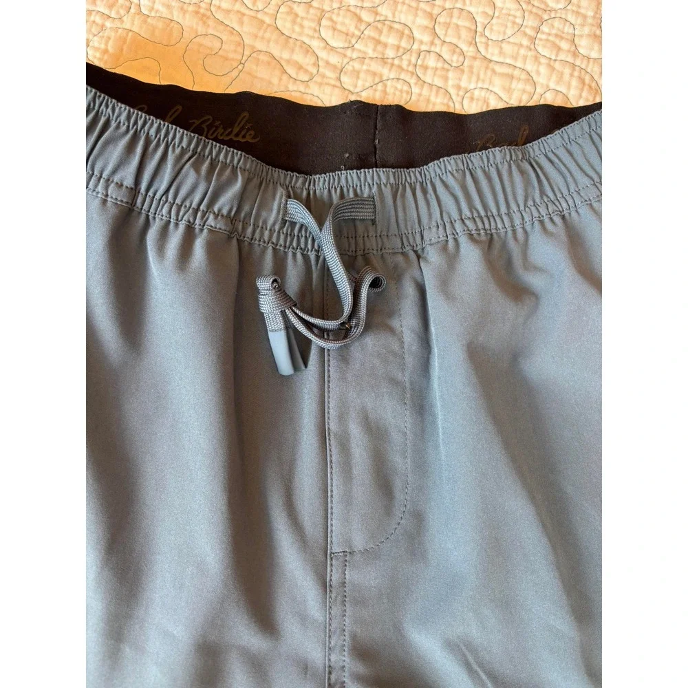 Bad Birdie Mens Performance Golf Shorts Slate Blue Elastic Waist Size Small NWOT